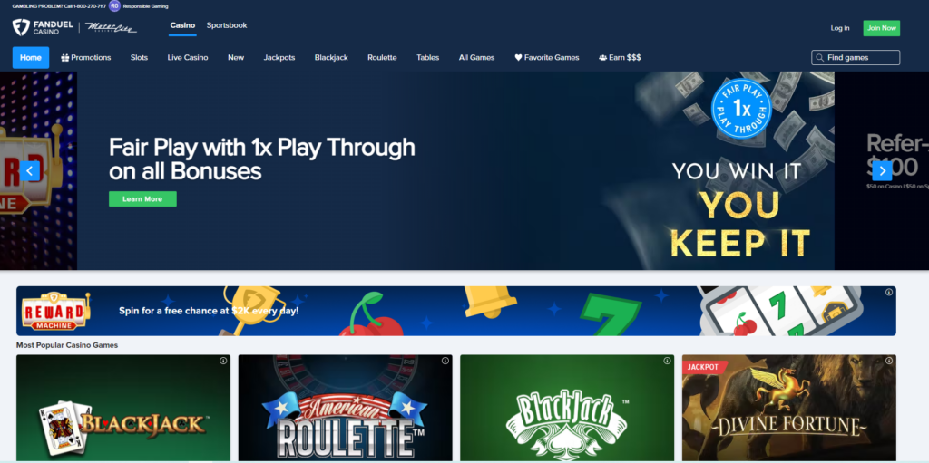 FanDuel Casino NJ Slots, Games and Best Features