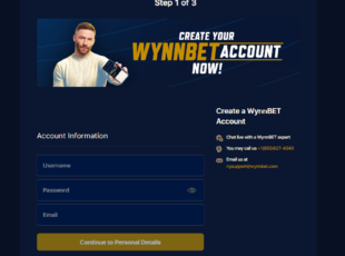 Wynnbet sign up form