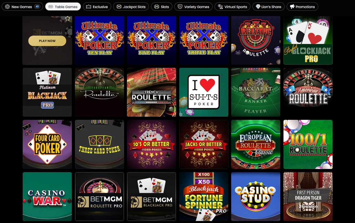 Play Casino Table Games Online, Gamble Online