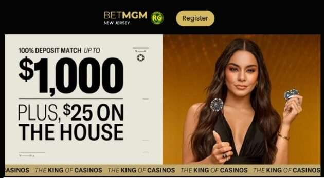 New Jersey online casino bonus 1000