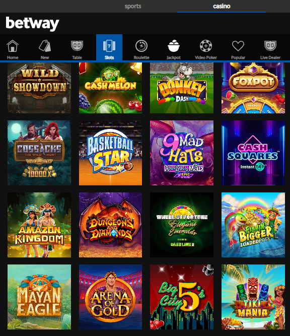 Betway NJ Casino Games