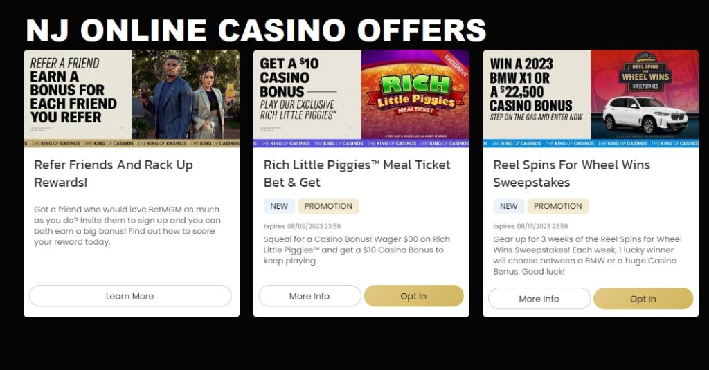 NJ live casino offers