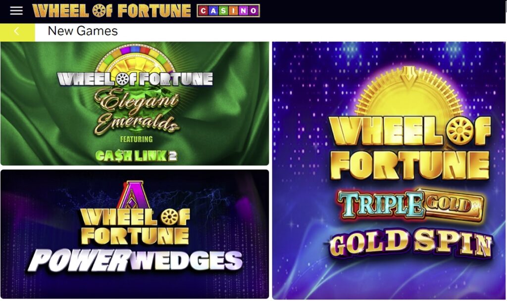 New Casino Games for NJ Players at Wheel of Fortune