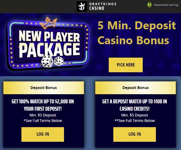 $5 Min. deposit casino with DraftKings Casino