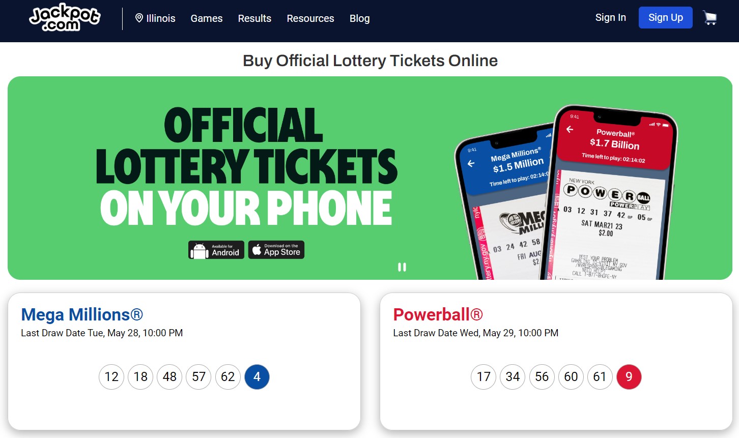 NJ lottery app Jackpot