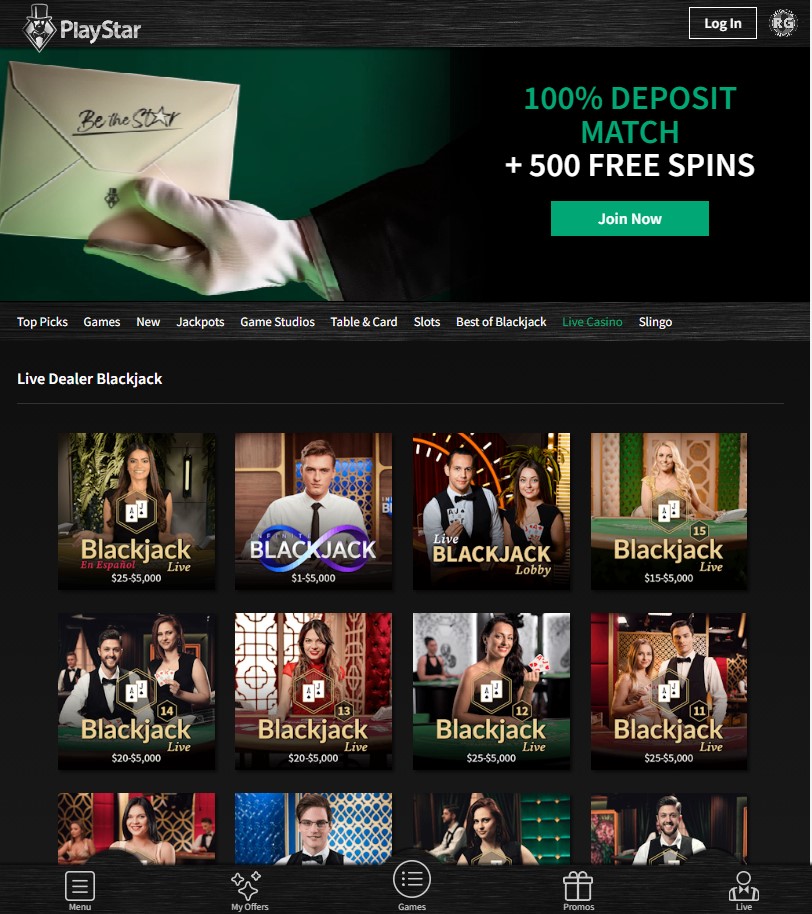 Playstar NJ Casino Live Games