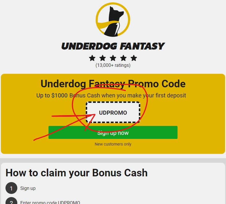 Underdog Fantasy Promo Code and how to claim bonus