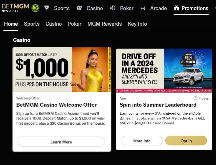 betMGM Online Casino NJ Promo