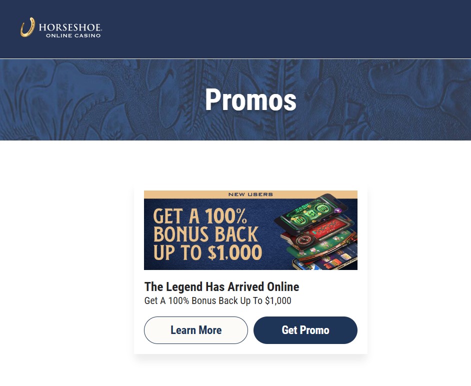 Horseshoe online casino bonus NJ