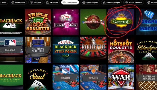 Baccarat online NJ casinos