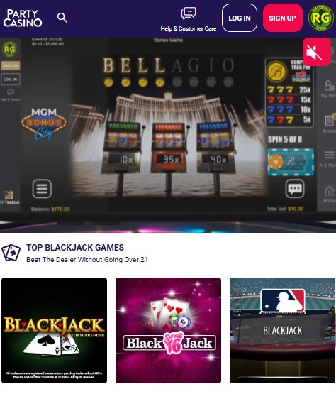 Party Casino Blackjack Games