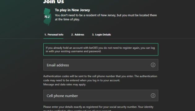 bet365 NJ app registration and bonuses