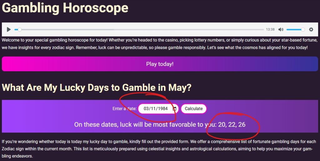 gambling horoscope how it works