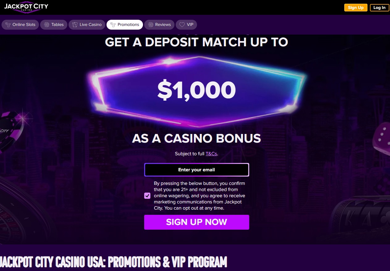 Jackpot City Casino Promotions NJ and USA