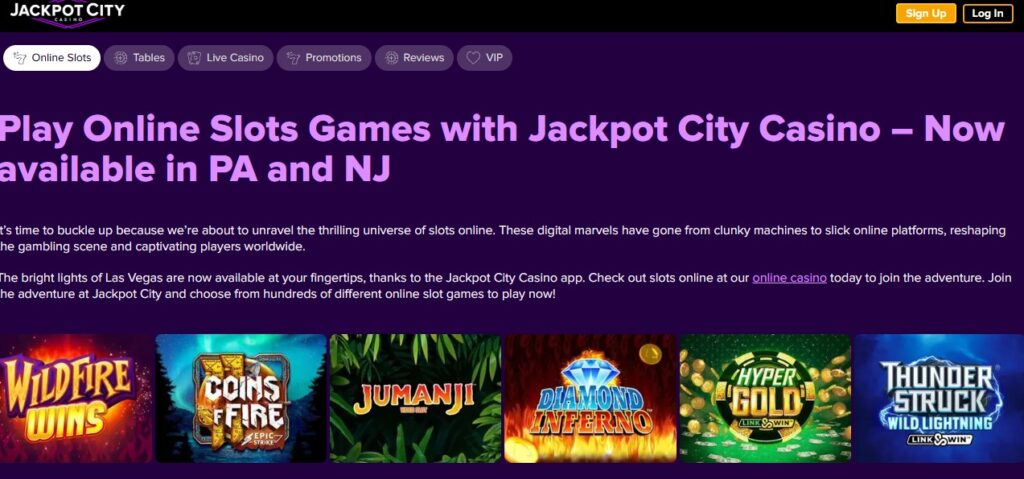 Jackpot City Casino Slot Games