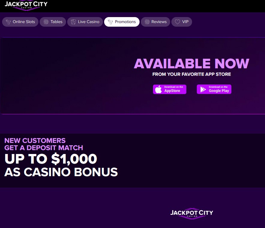 Jackpot City NJ Casino Promo Code and Sign up Bonus