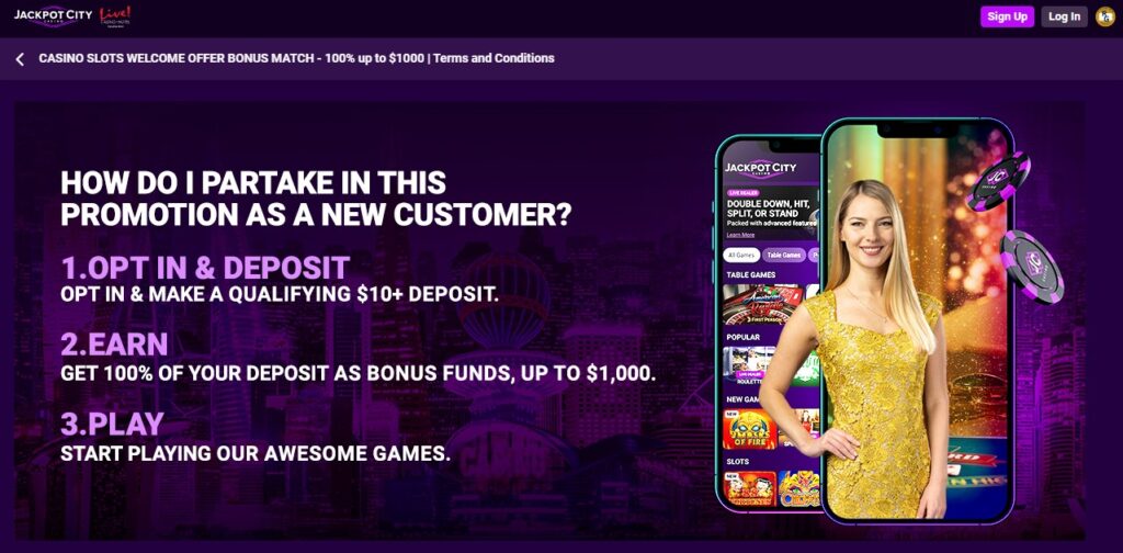 JackpotCity Casino Sign up Promo NJ