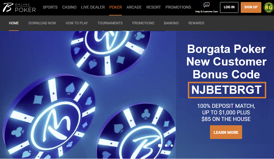 borgata poker bonus code NJ