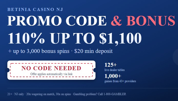 Betinia casino nj promo