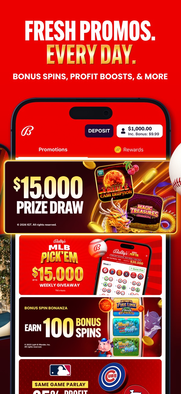 Bally Sportsbook & Casino NJ app on iPhone, App Store screenshot 5 of 6