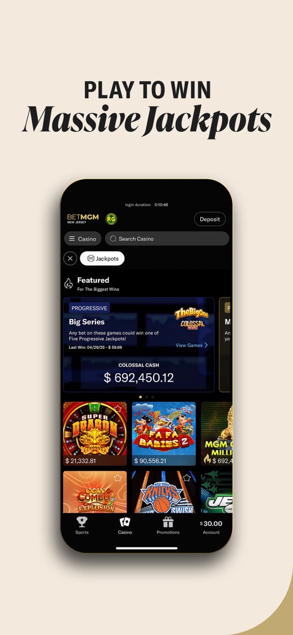 BetMGM Casino NJ app on iPhone, App Store screenshot 5 of 6