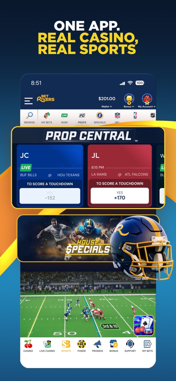 BetRivers Sportsbook & Casino NJ app on iPhone, App Store screenshot 2 of 6