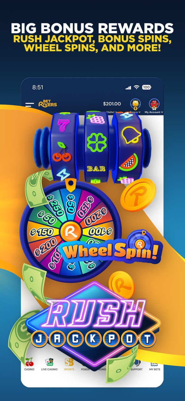 BetRivers Sportsbook & Casino NJ app on iPhone, App Store screenshot 5 of 6