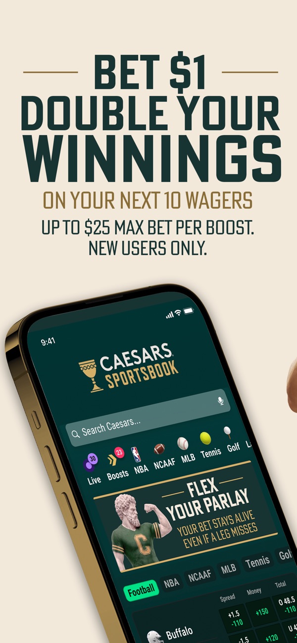 Caesars Sportsbook NJ app on iPhone, App Store screenshot 2 of 6