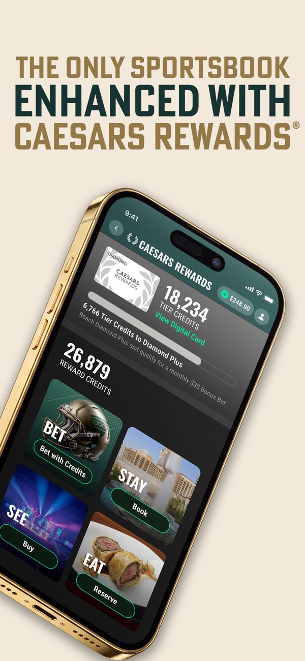 Caesars Sportsbook NJ app on iPhone, App Store screenshot 4 of 6