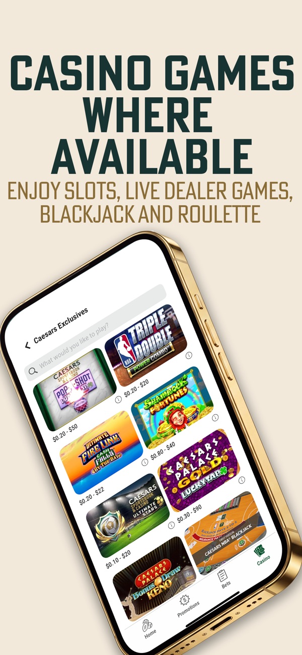 Caesars Sportsbook NJ app on iPhone, App Store screenshot 6 of 6