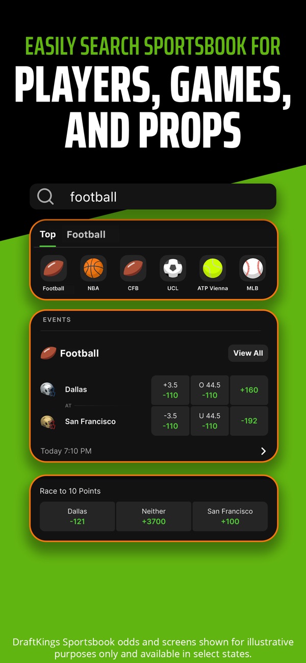 DraftKings Sportsbook NJ app on iPhone, App Store screenshot 3 of 6