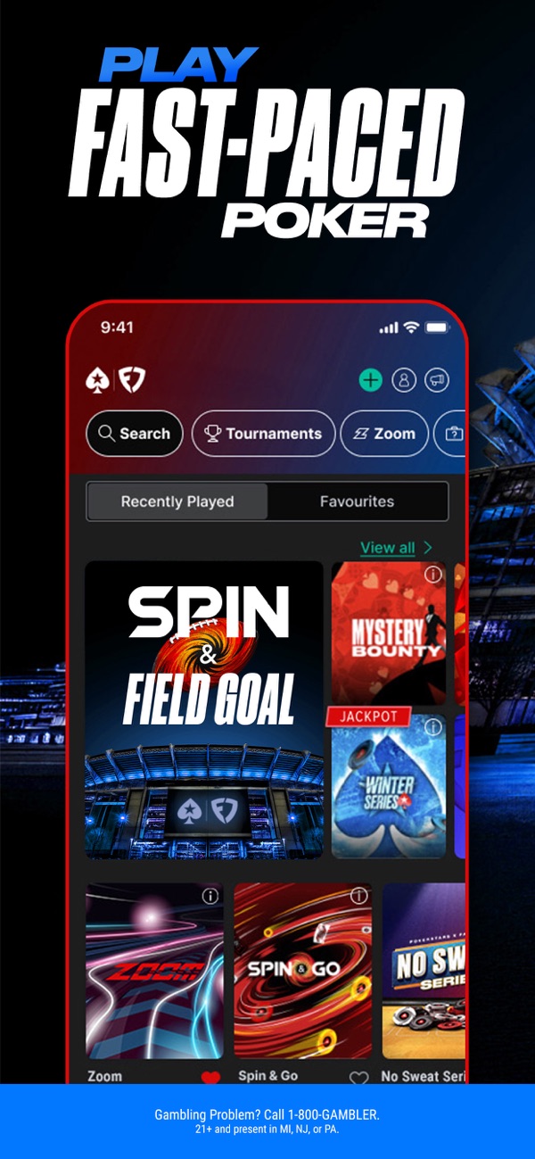 PokerStars on FanDuel NJ app on iPhone, App Store screenshot 2 of 6