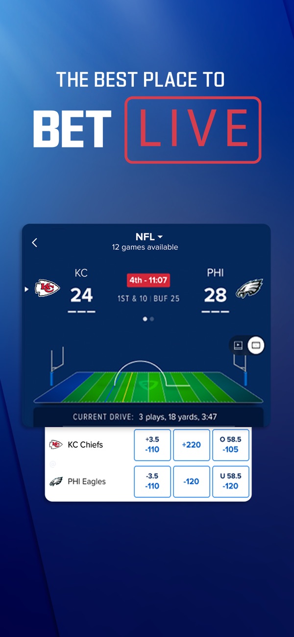 FanDuel Sportsbook NJ app on iPhone, App Store screenshot 1 of 6