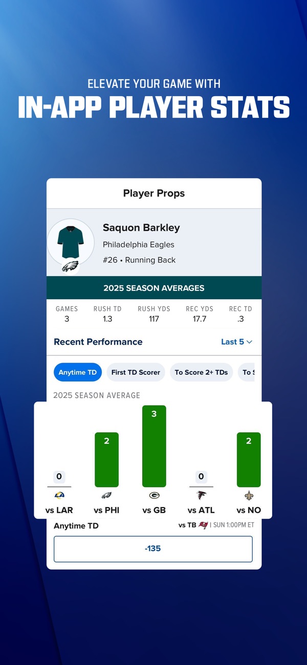 FanDuel Sportsbook NJ app on iPhone, App Store screenshot 4 of 6
