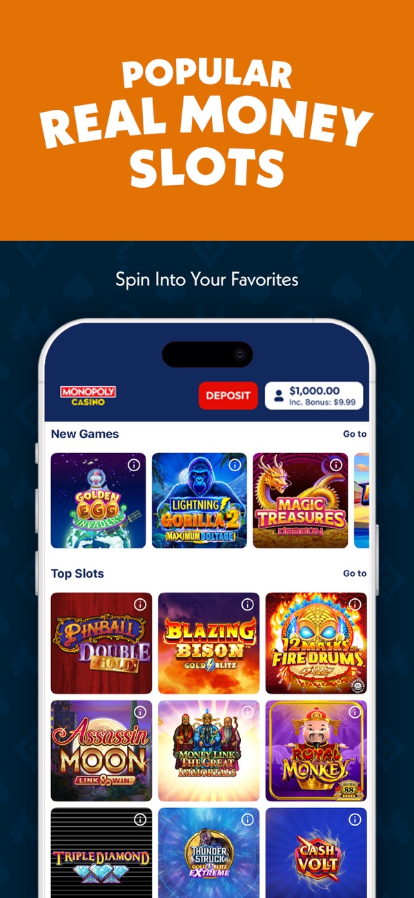 Monopoly Casino NJ app on iPhone, App Store screenshot 2 of 5
