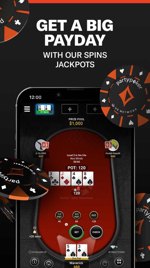 PartyPoker NJ app on iPhone, App Store screenshot 3 of 6