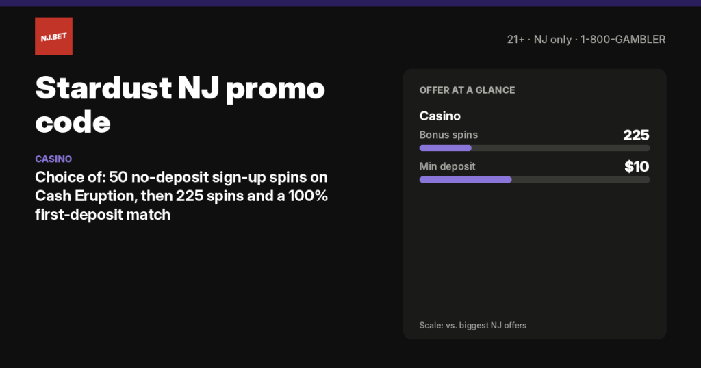 Stardust NJ promo code and welcome offers