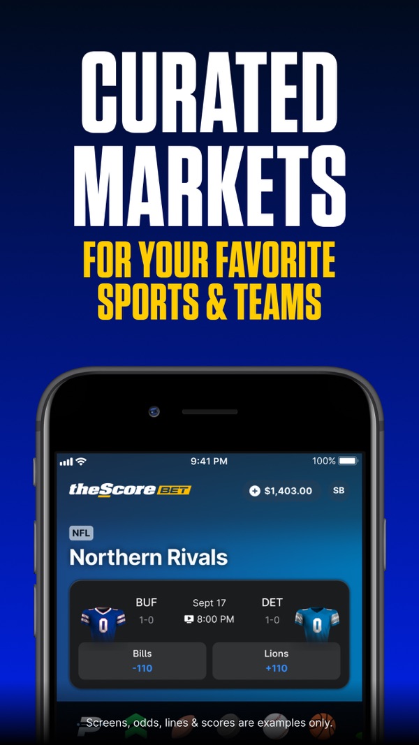 theScore Bet Sportsbook & Casino NJ app on iPhone, App Store screenshot 2 of 6