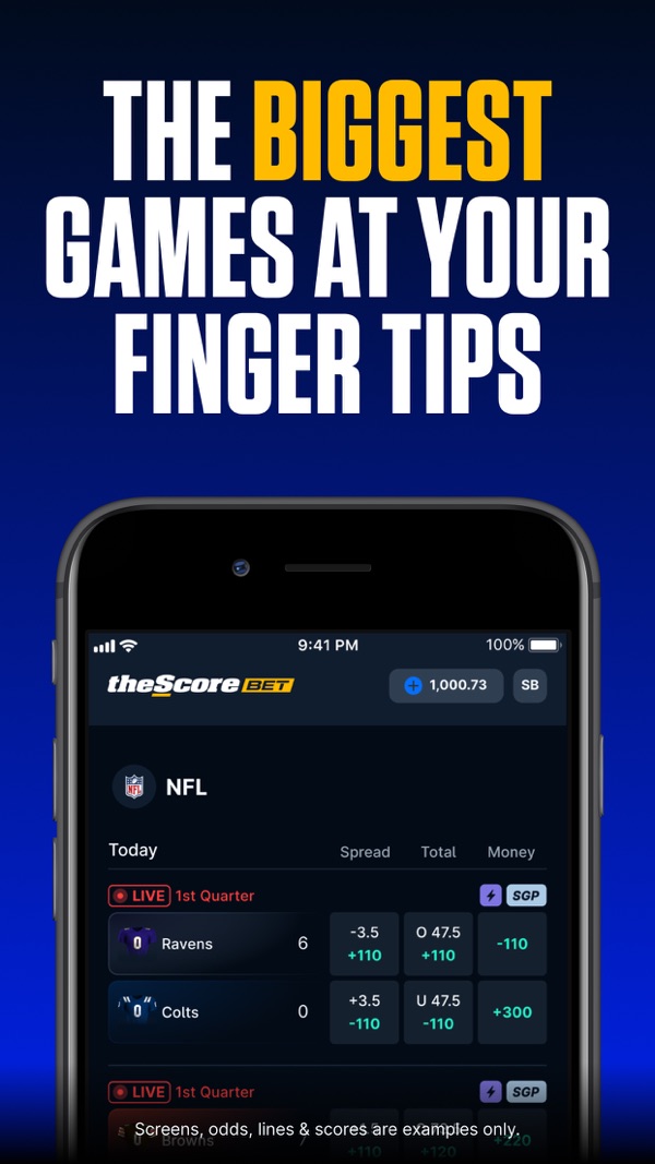 theScore Bet Sportsbook & Casino NJ app on iPhone, App Store screenshot 3 of 6