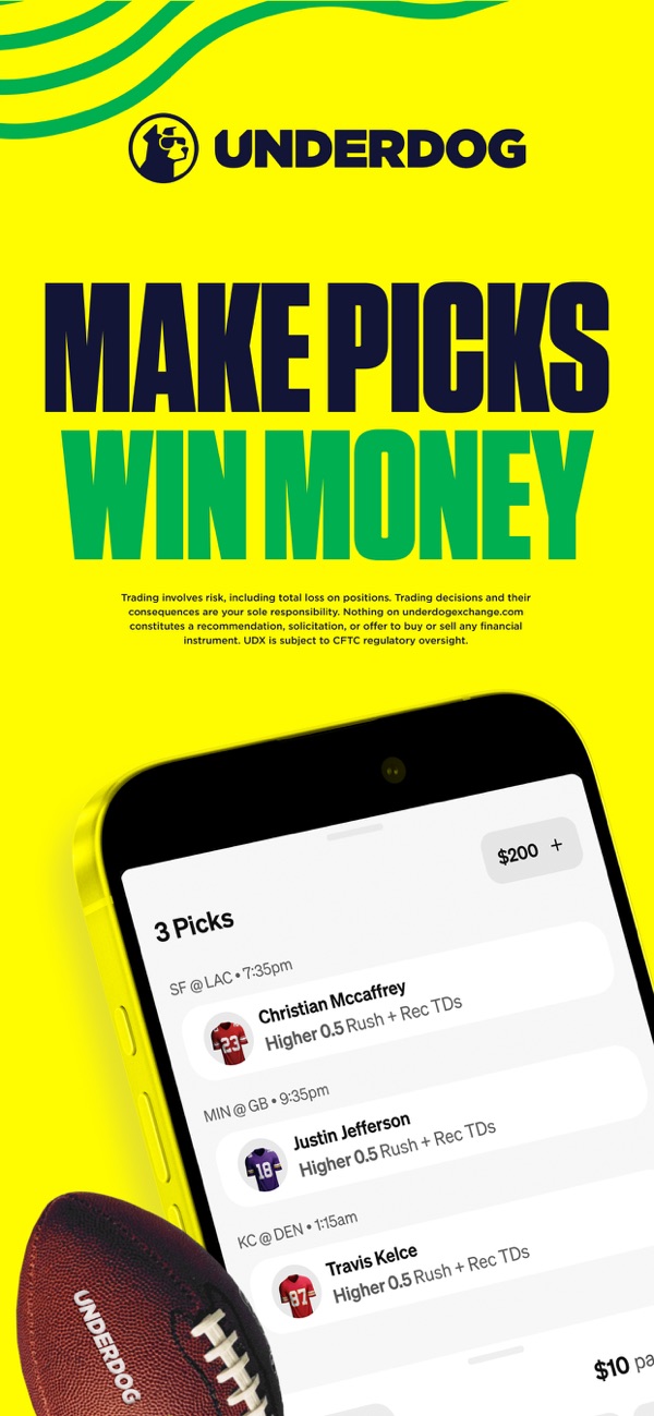 Underdog Fantasy NJ app on iPhone, App Store screenshot 1 of 6